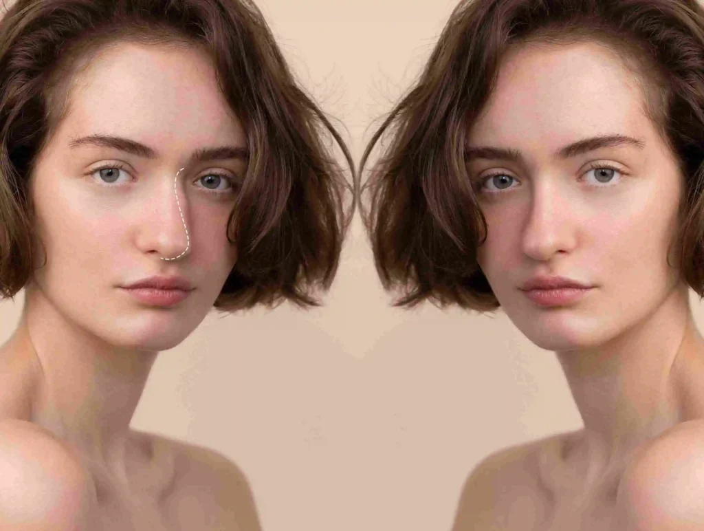 علاج تجميل الأنف بدون جراحة في الرياض 1 Non Surgical Nose Job Before After 1024x772 1