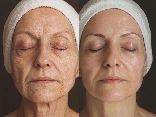 Hydrafacial before and after wrinkles